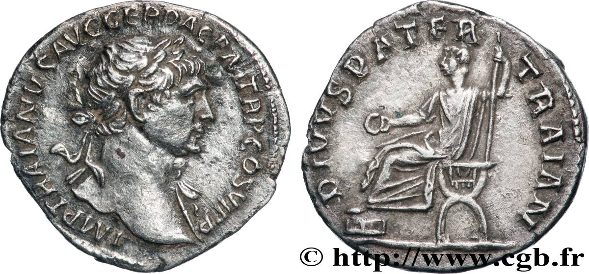 TRAJANUS and TRAJANUS FATHER Denier AU