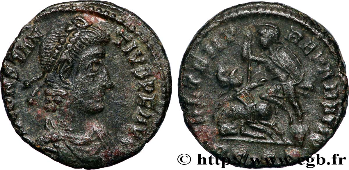 CONSTANCE II Maiorina réduite, (PB, Æ 3) TTB+/TTB