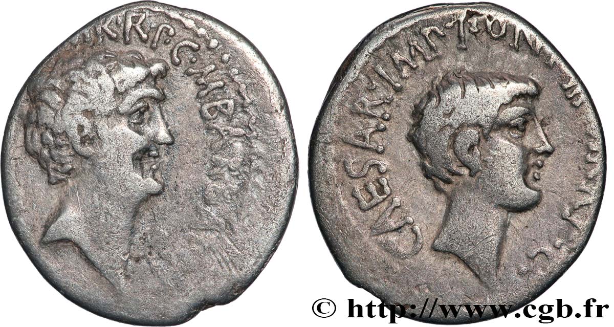 ANTONIUS and OCTAVIAN Denier XF/AU