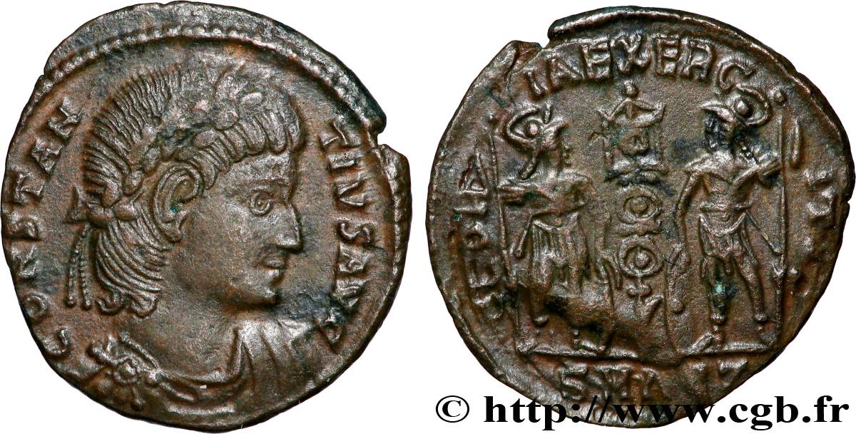 CONSTANCE II Centenionalis ou nummus TTB+