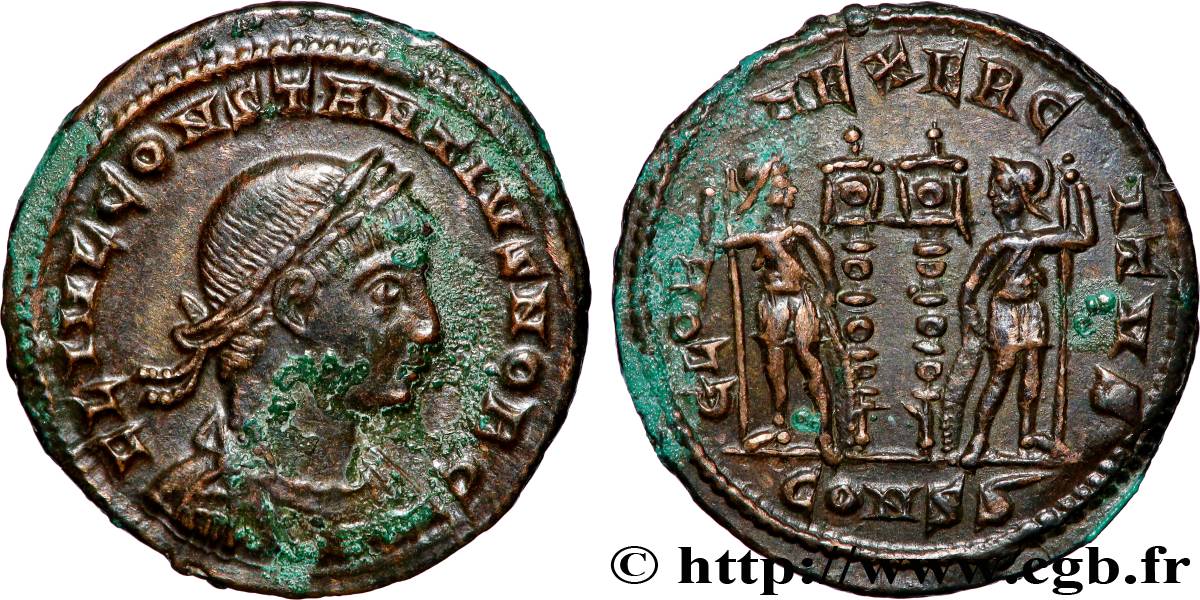 CONSTANCE II Centenionalis ou nummus TTB+