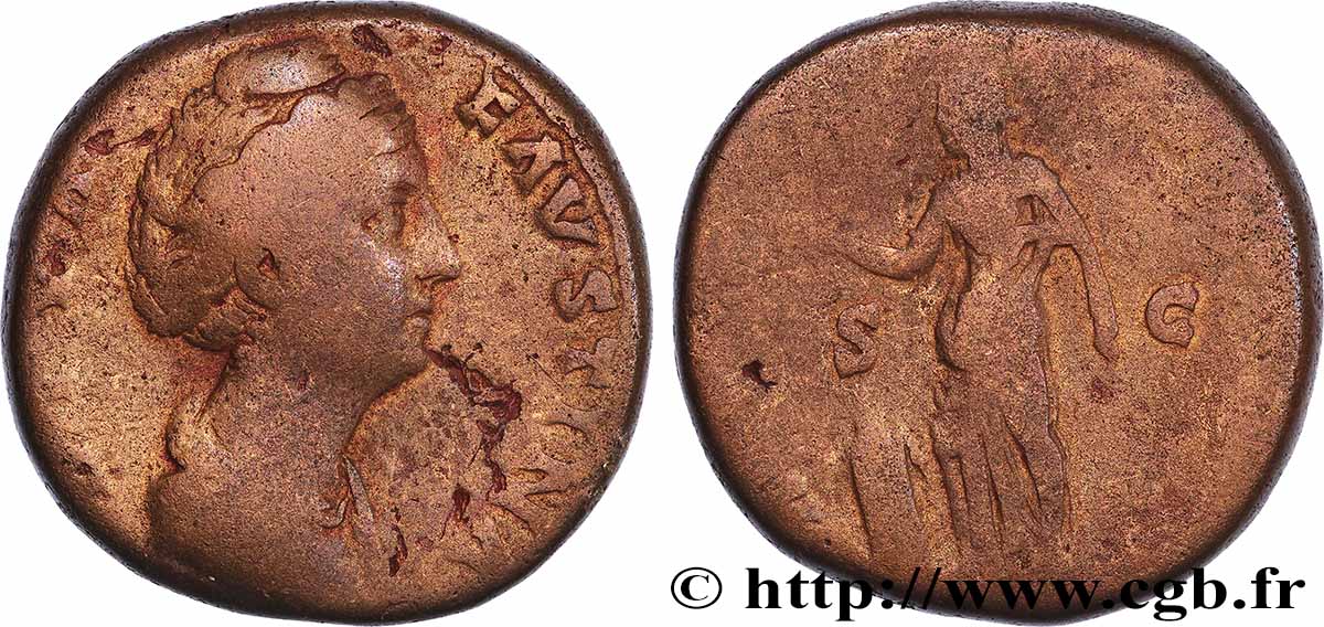 FAUSTINE MÈRE Sesterce TB+/TB