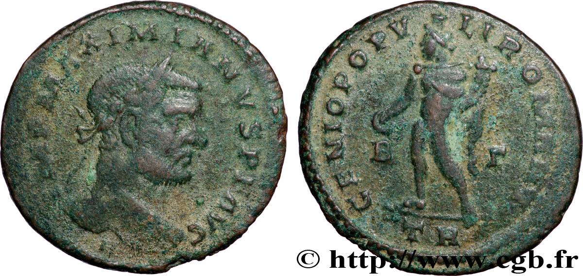 MAXIMIEN HERCULE Follis ou nummus TTB