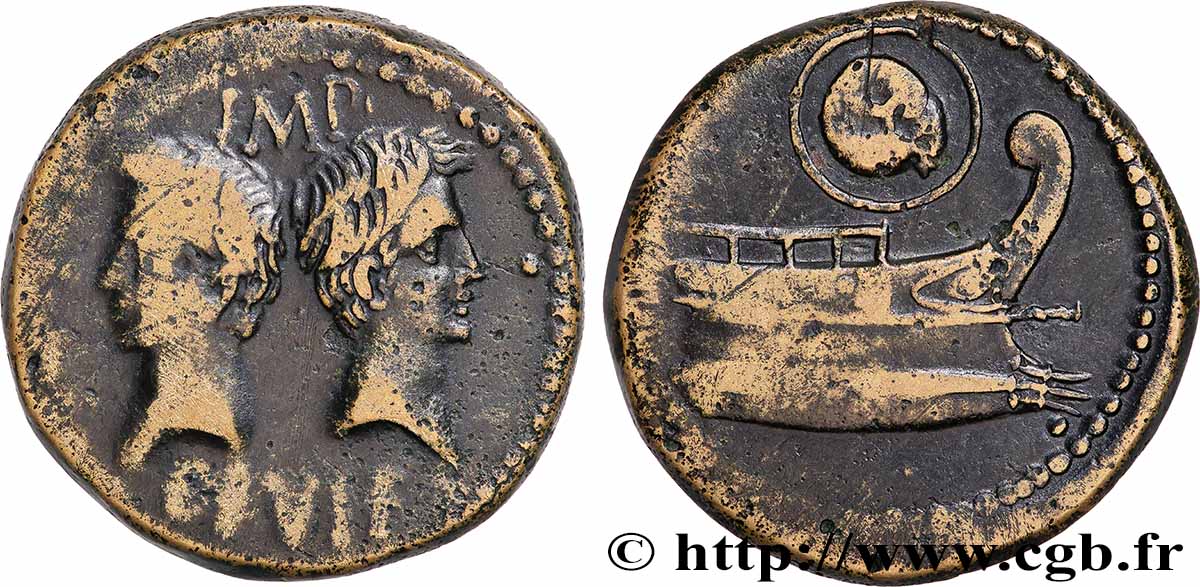 ARAUSIO - ORANGE - OCTAVE et AGRIPPA Dupondius TTB