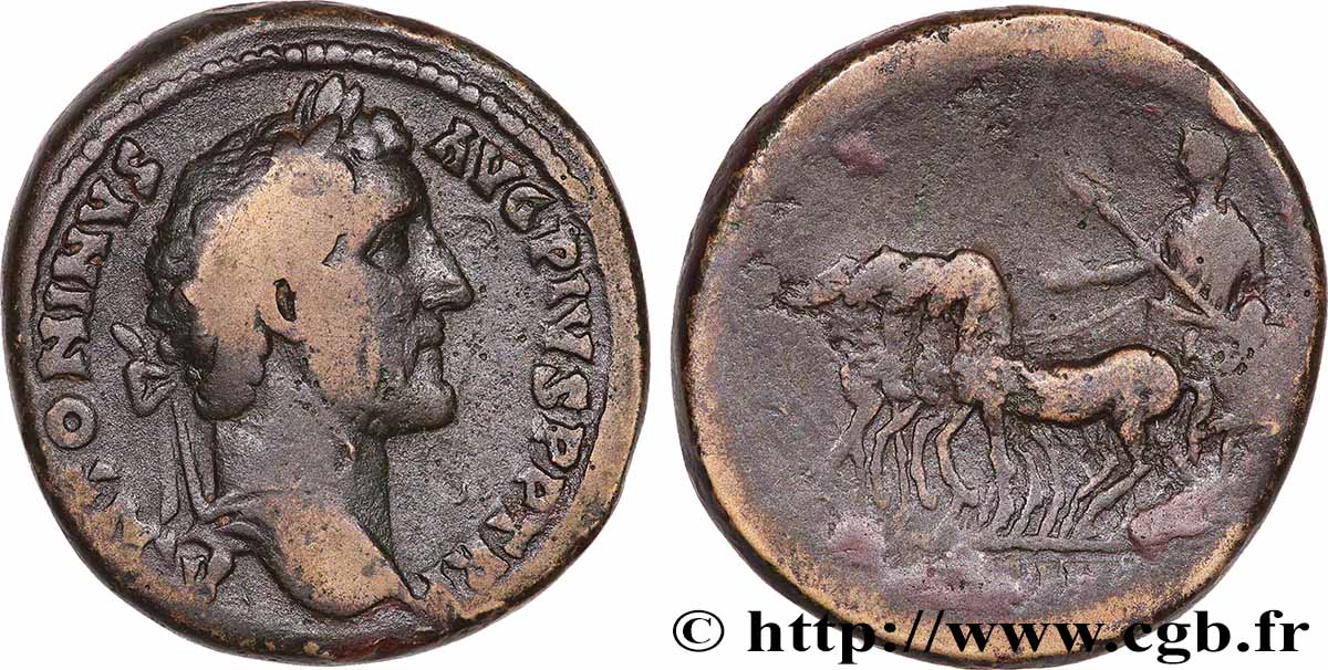 ANTONIN LE PIEUX Sesterce TTB/TB
