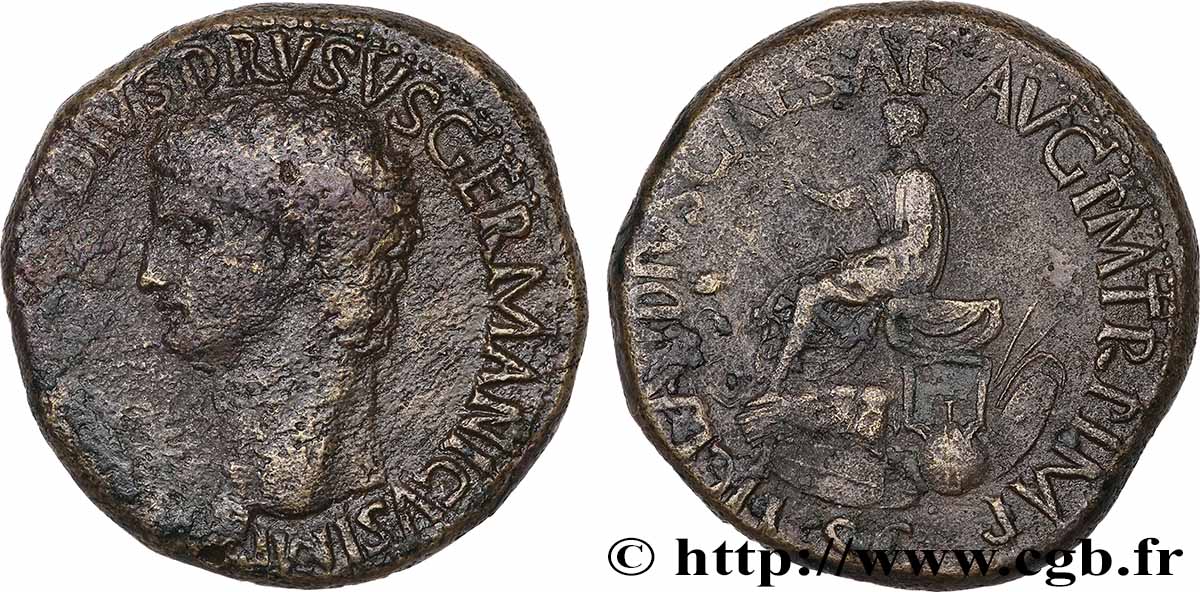 NERO DRUSUS Sesterce VF