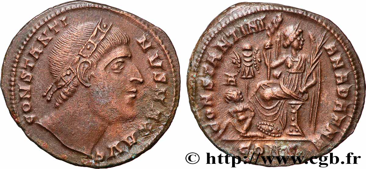 CONSTANTINE I THE GREAT Centenionalis ou nummus AU/AU