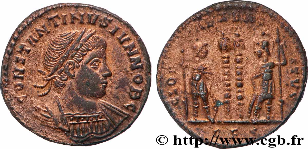 CONSTANTIN II Centenionalis ou nummus TTB+