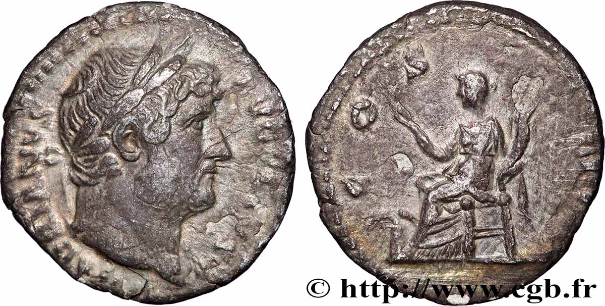 HADRIAN Denier XF