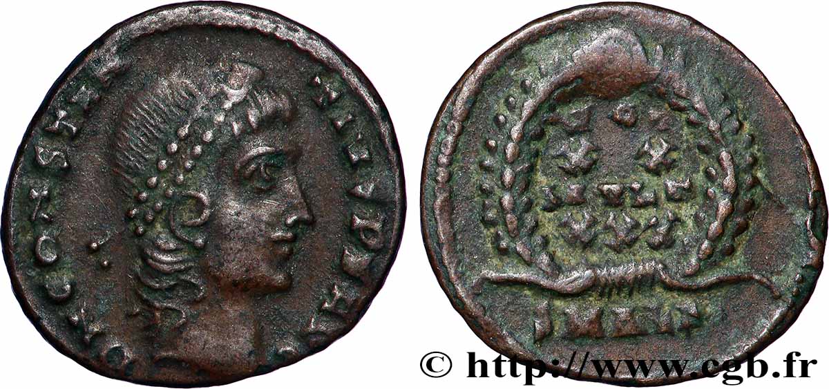 CONSTANCE II Centenionalis ou nummus TTB+