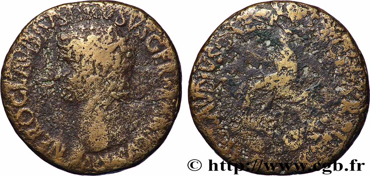 NERO DRUSUS Sesterce VF