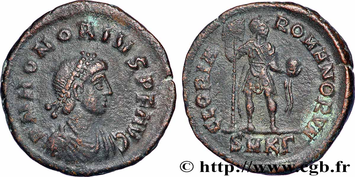 HONORIUS Maiorina pecunia XF