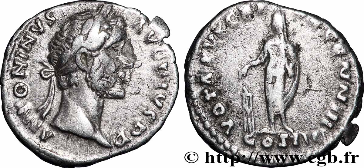 ANTONINUS PIUS Denier XF