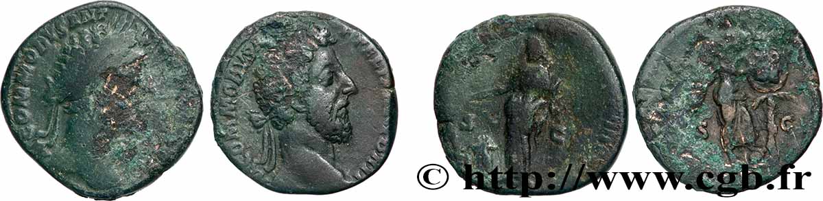 COMMODUS Lot de deux sesterces VF/VF