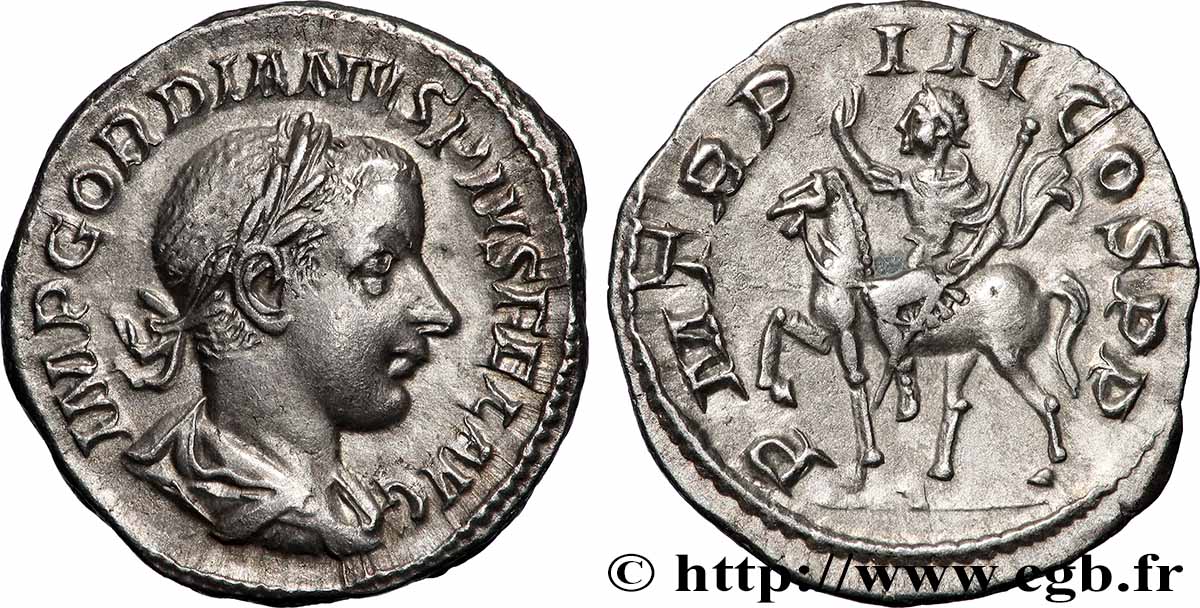 GORDIAN III Denier AU/MS