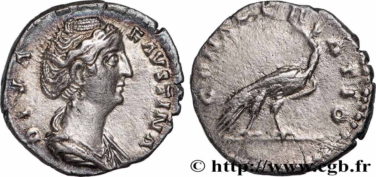 FAUSTINA MOTHER Denier AU/XF