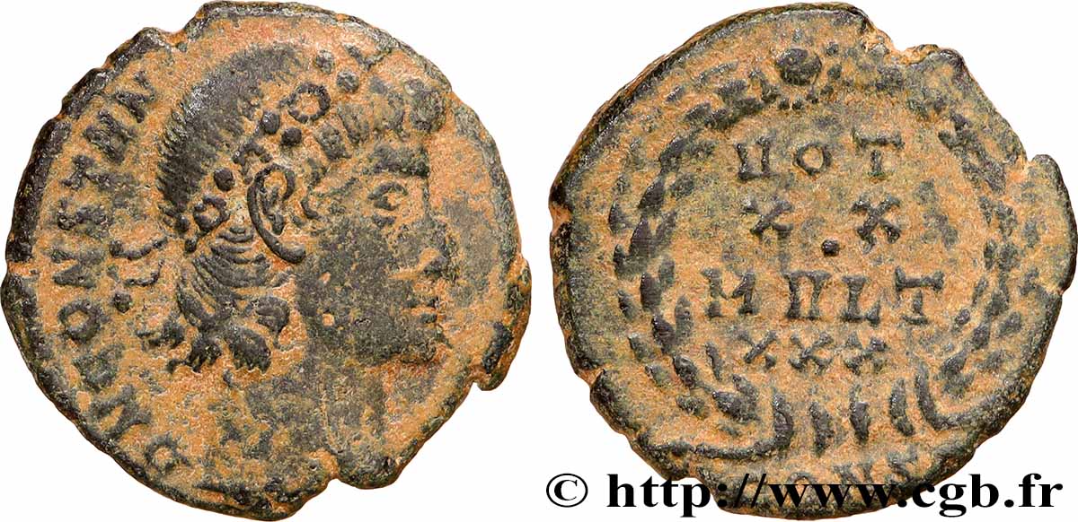 CONSTANCE II Centenionalis ou nummus TTB