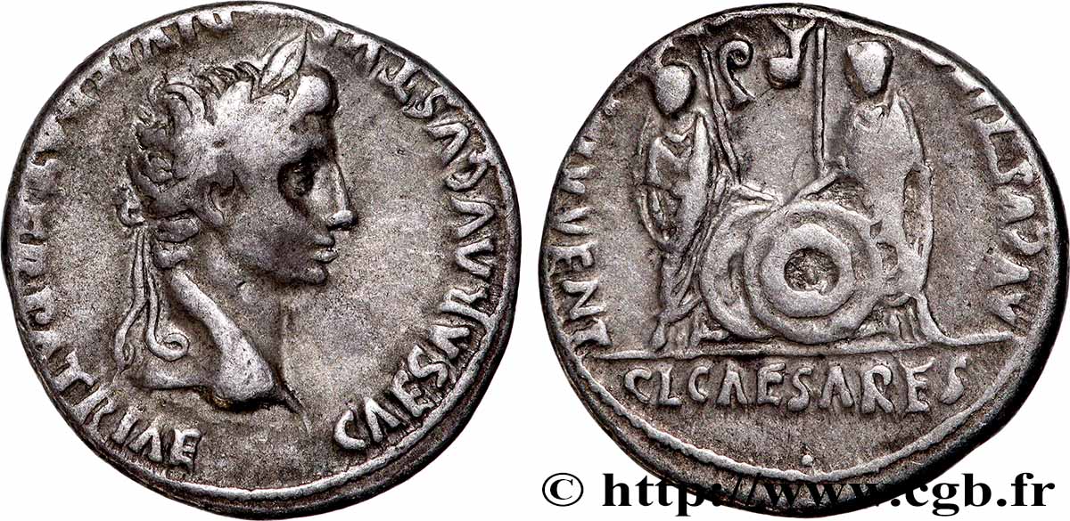 AUGUSTUS, CAIUS and LUCIUS Denier XF