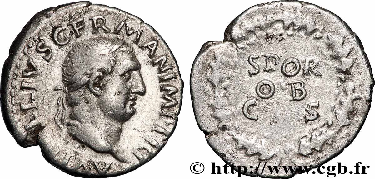 VITELLIUS Denier TTB+