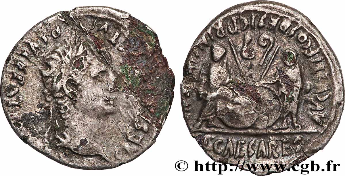 AUGUSTUS, CAIUS and LUCIUS Denier XF