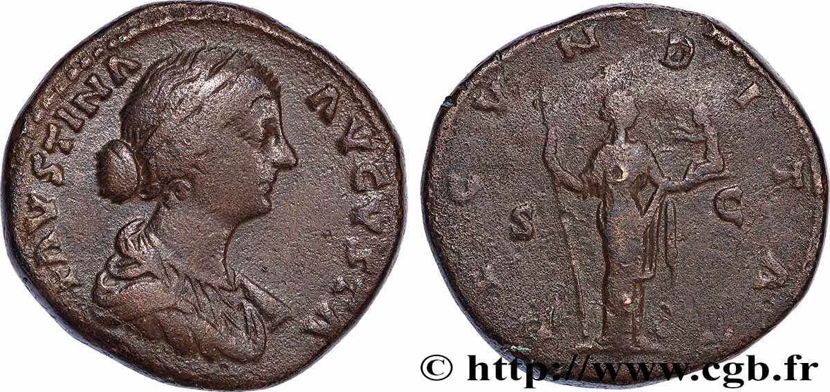 FAUSTINA MINOR Sesterce XF/VF