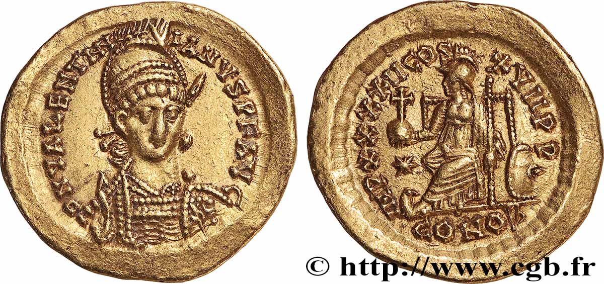 VALENTINIAN III Solidus VZ