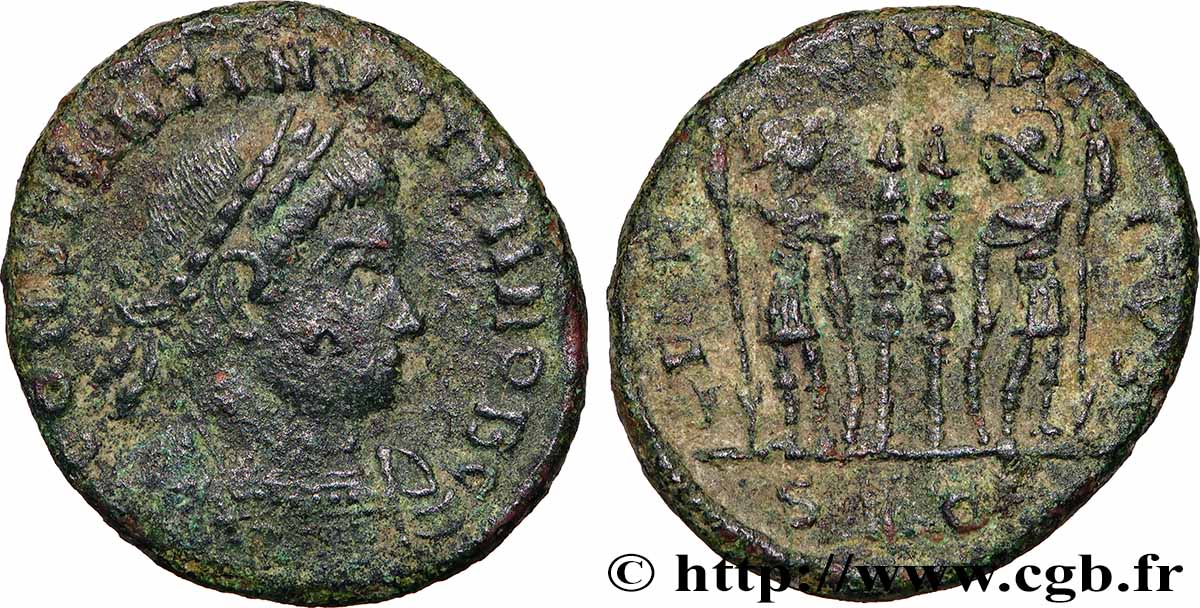 CONSTANTIN II Centenionalis ou nummus TTB