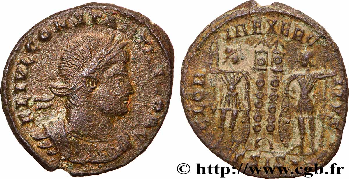 CONSTANCE II Centenionalis ou nummus TTB+