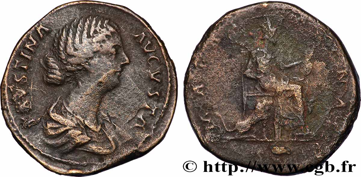 FAUSTINA MINOR Sesterce XF/VF
