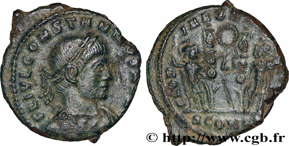 CONSTANCE II Centenionalis ou nummus TTB