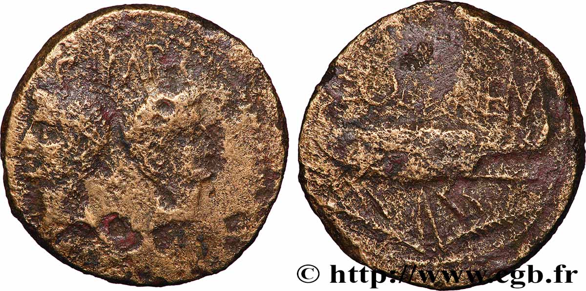 AUGUSTE et AGRIPPA Dupondius COL NEM (as) MB