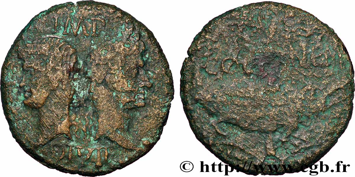 AUGUSTE et AGRIPPA Dupondius COL NEM (as) S