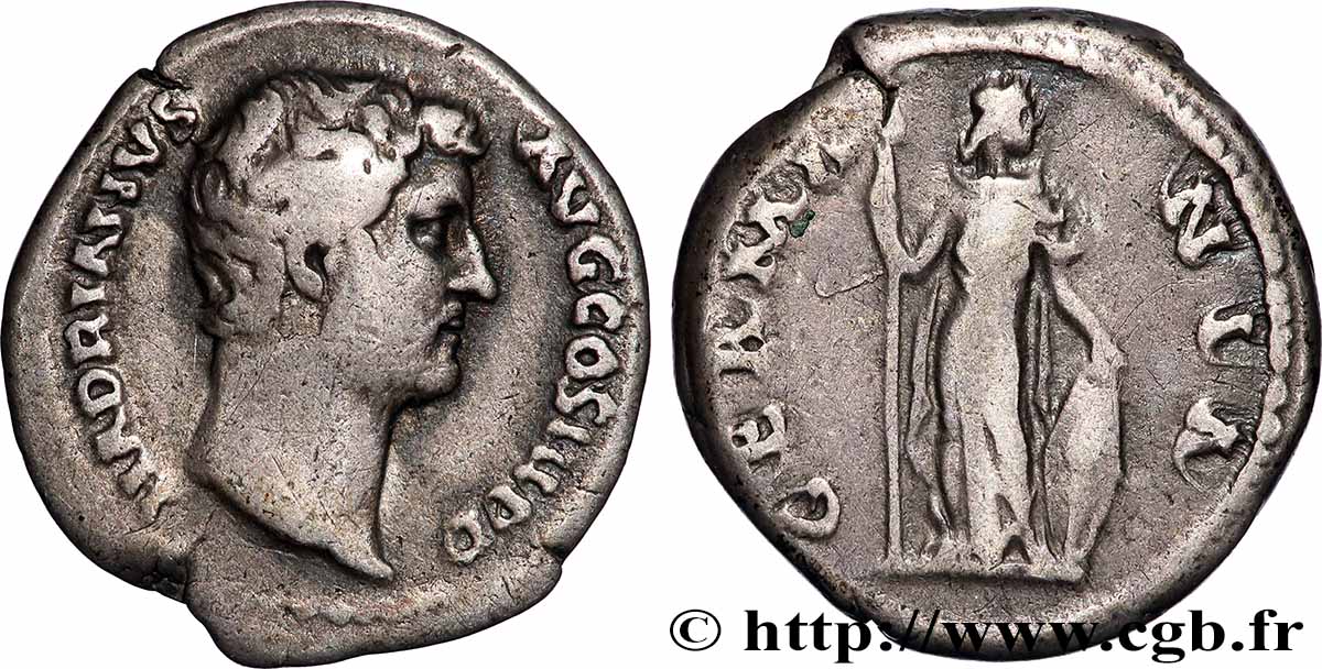 HADRIAN Denier AU/XF