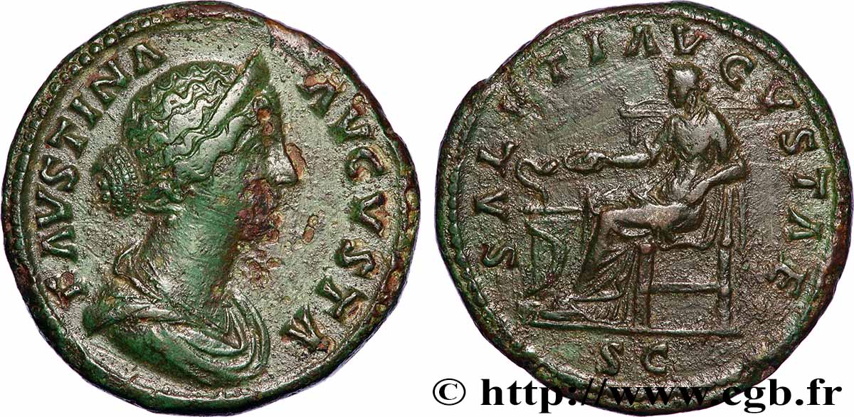 FAUSTINA MINOR Sesterce XF