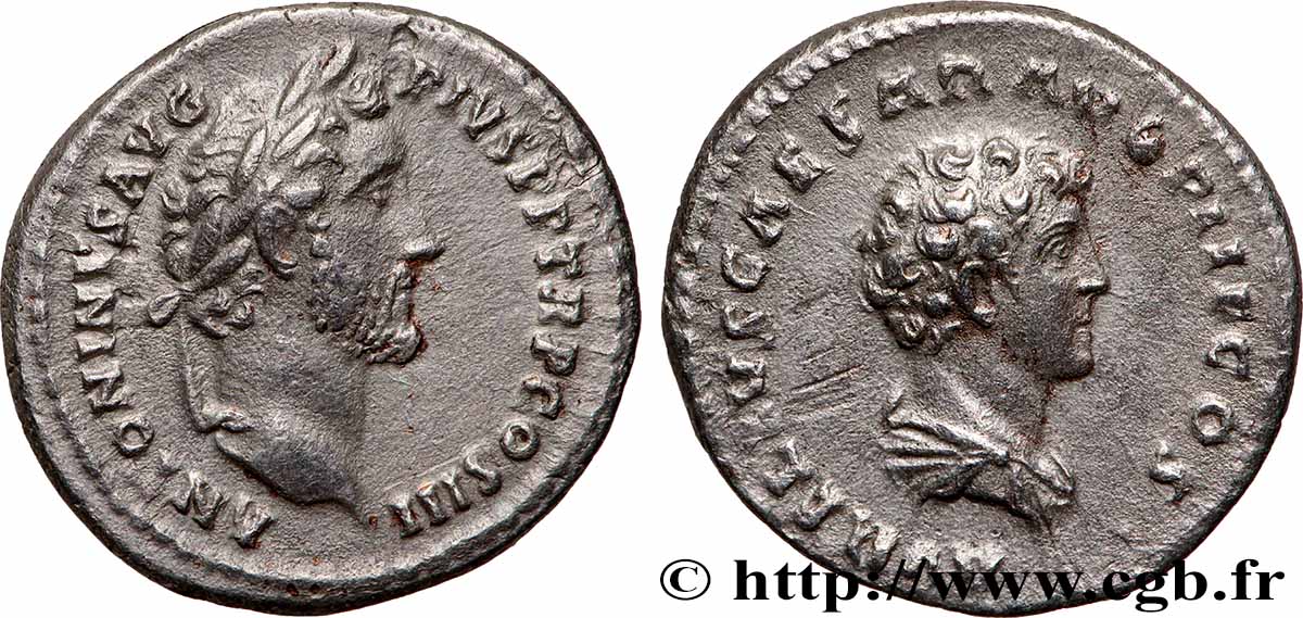 ANTONINUS PIUS and MARCUS AURELIUS CAESAR Denier AU