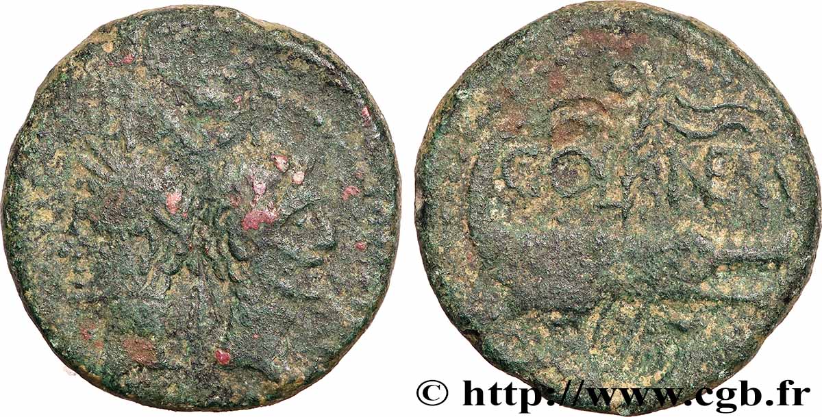NEMAUSUS - NIMES - AUGUSTUS und AGRIPPA Dupondius COL NEM (as) S