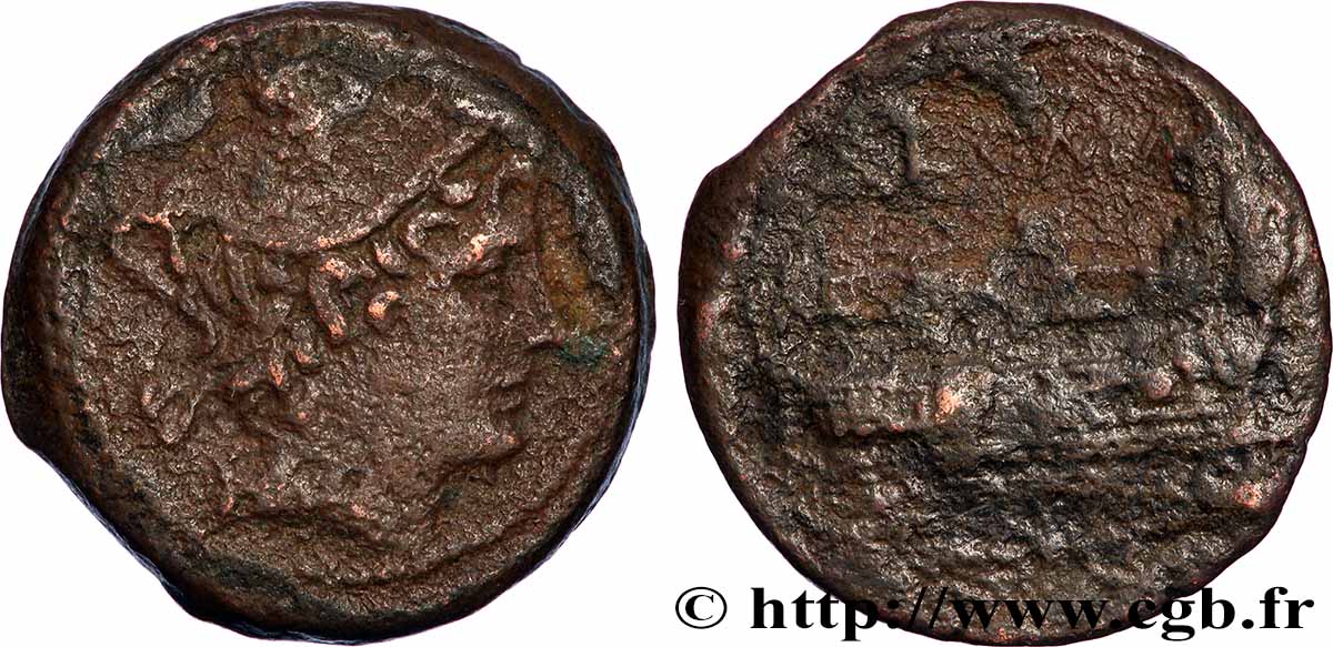 ROMAN REPUBLIC - ANONYMOUS Semuncia frappé VF/VF