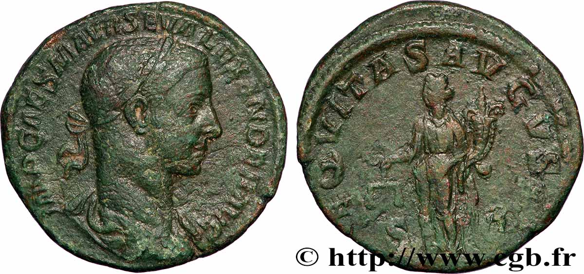 SEVERUS ALEXANDER Sesterce XF/VF