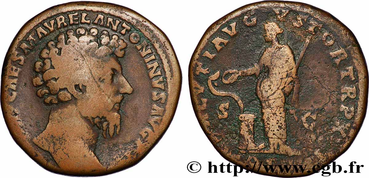 MARCUS AURELIUS Sesterce VF