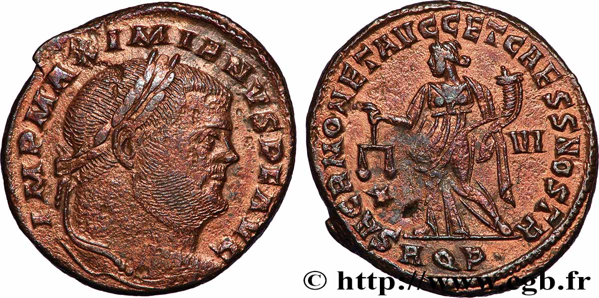 MAXIMIANUS HERCULIUS Follis ou nummus AU