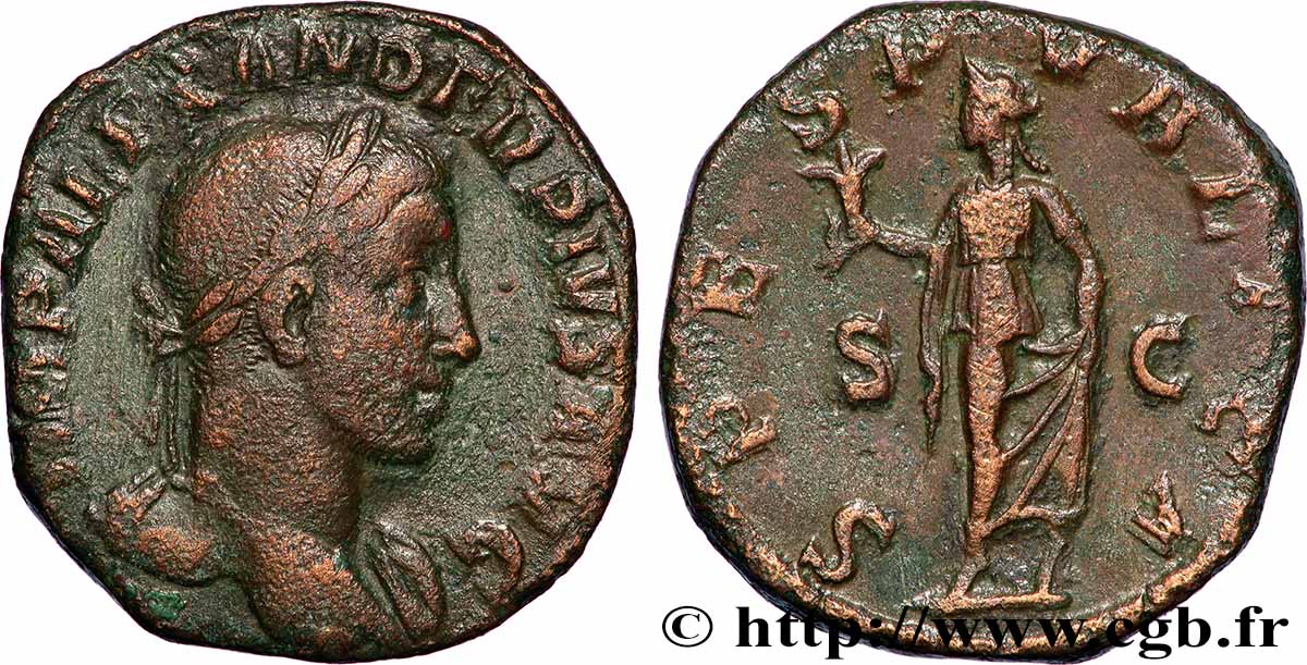 SEVERUS ALEXANDER Sesterce XF