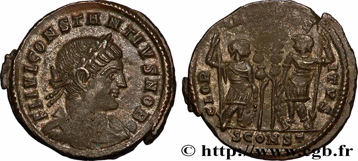 CONSTANCE II Centenionalis ou nummus TTB+
