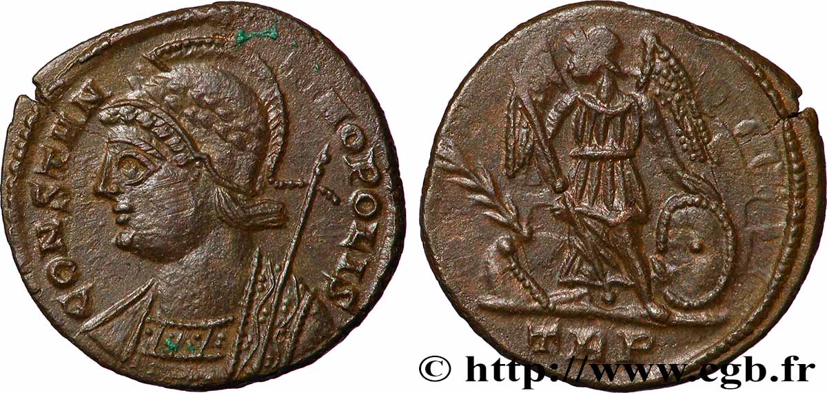 CONSTANTINOPLE Centenionalis ou nummus TTB+