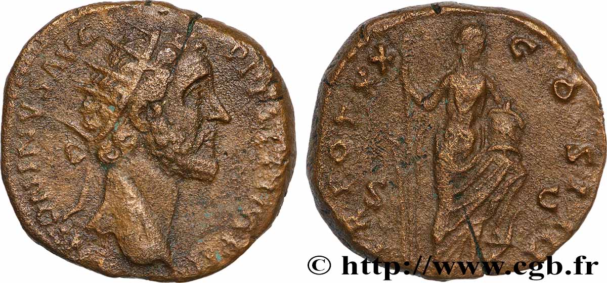 ANTONINUS PIUS Dupondius XF