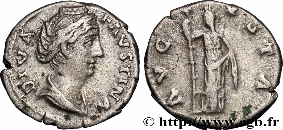 FAUSTINA MOTHER Denier AU/XF