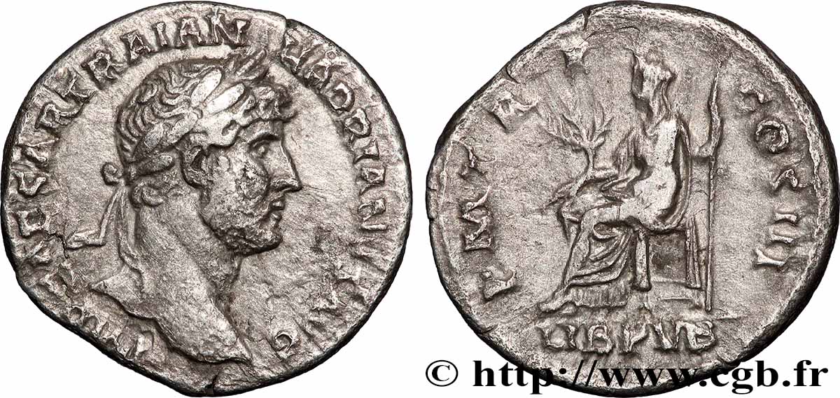 HADRIAN Denier AU/XF