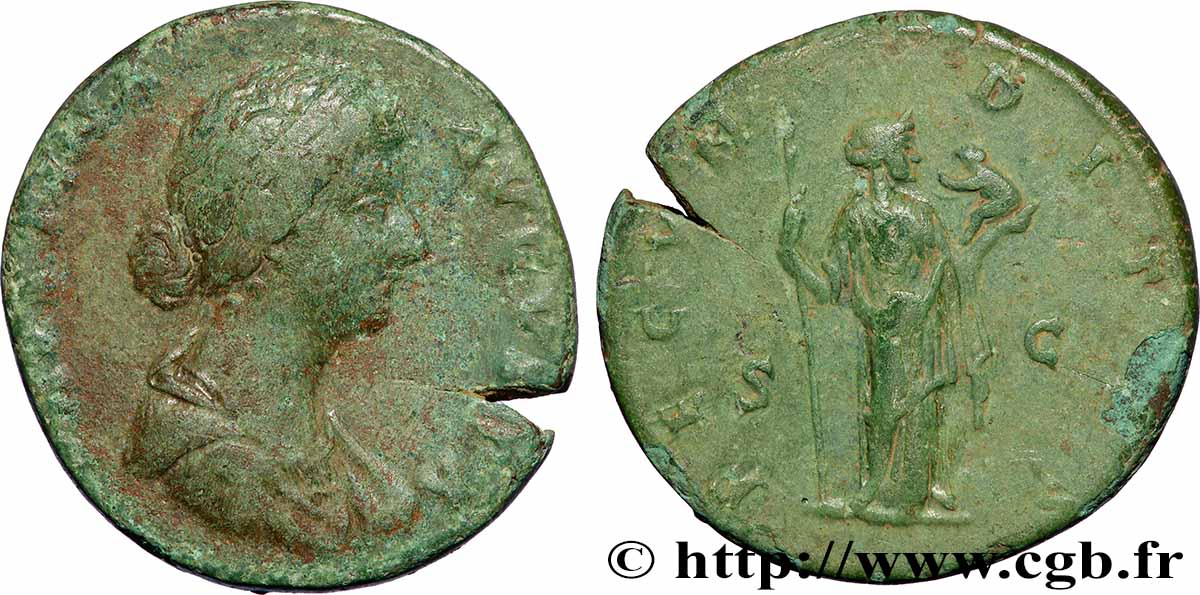 FAUSTINA MINOR Sesterce VF/XF