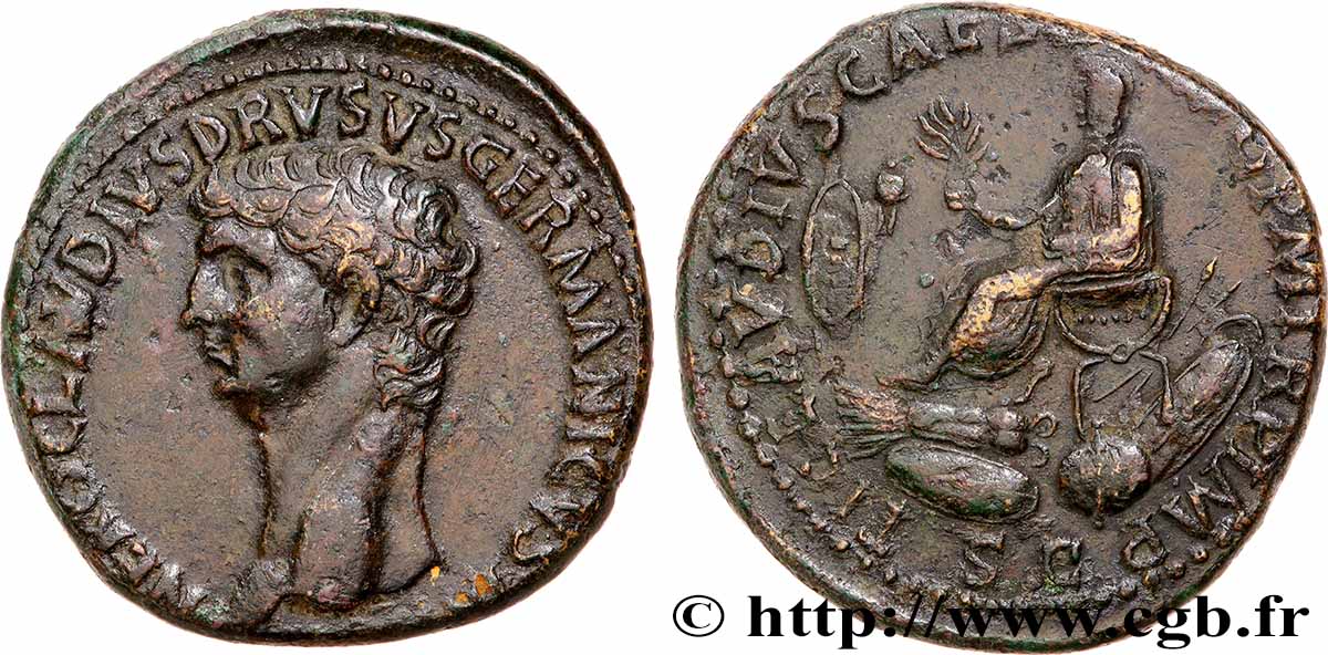 NERO DRUSUS Sesterce AU/XF