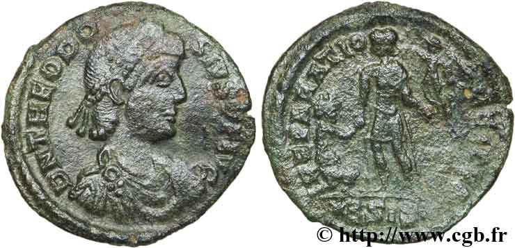 THÉODOSE Ier Maiorina pecunia, (MB, Æ 2) TTB