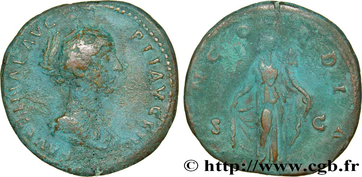 FAUSTINA MINOR Sesterce VF